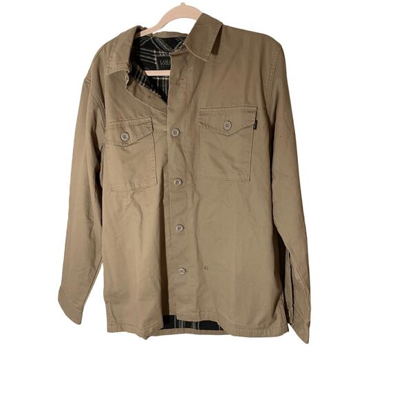 NWT Valor Men's Tan Trucker Front Plaid Lined Button Coat Shirt Jacket Menswear - Picture 1 of 7